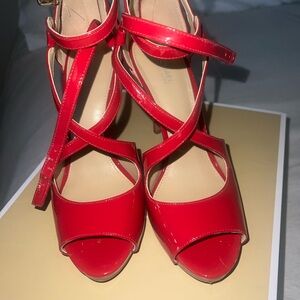 Michael Kors Vibrant Red Strappy Heels